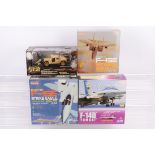 Modern Diecast Jet Fighter Aircraft and Forces of Valor Humvee, four boxed examples, 1:72 scale