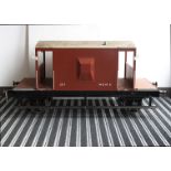 A 7¼" Gauge BR Brake Van by JW Nemeth, with steel underframe and wood-framed body, finished in BR '