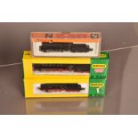 N Gauge Arnold and Minitrix German Steam Locomotives and Tenders, cased Arnold 2516 BR 55 in all