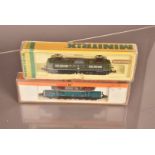 Minitrix and Arnold N Gauge German Electric Locomotives, two cased examples, Minitrix 2056, BR 151