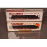 N Gauge Fleischmann Piccolo German Steam Locomotives and Tenders, two cased examples 7177 BR 051