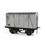 A 5'' Gauge scratchbuilt BR grey Ventilated Van, length 53cm, wood and metal construction with