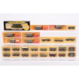 N Gauge Railway Company Goods Wagons and BR Diesel Shunter, a boxed Graham Farish 1005 Class 08