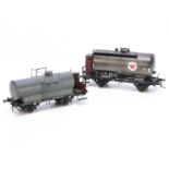 Two Gauge 1 four-wheeled Tank Wagons reputedly by Markscheffel & Lennartz, an earlier rivetted-