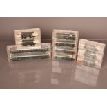 N Gauge Fleischmann German Coaching Stock, a cased group, all in green livery, DB 8100, 8111 and