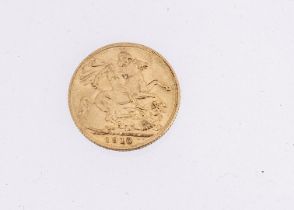 An Edward VII gold full sovereign, dated 1910, EF