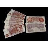 Eleven British Fforde ten shilling bank notes, one interesting numbered COIN 111971, most