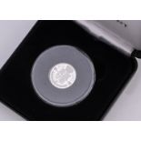 A modern Jubilee Mint Tristan Da Cunha platinum half Laural proof coin, 4g, EF-Unc, in box and