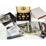 A collection of Euro and EU related coins and coin sets, including several prototype Euro sets in