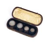 A Victorian four coin Maundy Money set, dated for 1887, EF, in small case (5)