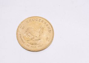 A 1980s South African gold Krugerrand, dated 1981, EF
