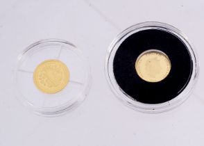 Two modern fine gold coins, including a Cook Island $5 and a Tristan da Cunha £5