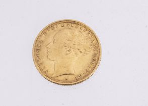A worn George III third guinea gold coin, with applied pendant bale, 4g, together with a part of a