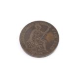 A Victorian penny, 1855, plain trident, VF-EF