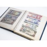 An album of bank notes, including a sequential set of Somerset £1, AN75 625957 to AN75 625971,