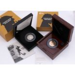 Two modern Royal Mint Celebration of Sherlock Holmes coins, including a 2019 UK 50p Gold Proof Coin,