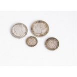 Four Victorian Maundy coins, the 4p, 3p, 2, and 1p all dated 1853, VF (4)