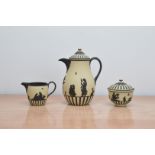 20th century Wedgwood 'The Domestic Employment Coffee Set, from the 'Masterpiece Series', in Black