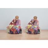 Two Royal Doulton ceramic figurines, both of Flower Seller's Children H.N. 1342 (2)