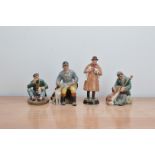 Four Royal Doulton ceramic figurines, comprising, The Wayfarer H.N. 2362, The Huntsman H.N. 2492,