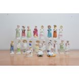 A large collection of Royal Doulton figurines from the Kate Greenway Collection, including male