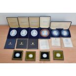 A collection of 20th century Wedgwood Jasperware plaques, comprising commemorative cased examples of