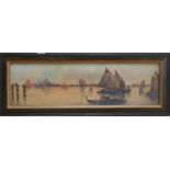 19th century British School, Venice, watercolour on canvas, framed and glazed, frame size 21cm x