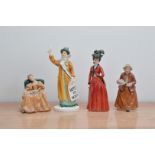 Four Royal Doulton ceramic figurines, comprising, Romance H.N. 2430, Votes for Women H.N. 2816, Lady
