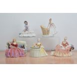 Five Royal Doulton ceramic figurines, comprising, Sweet & Twenty H.N. 1295, Daydreams H.N. 1731,