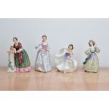 Four Royal Doulton ceramic figurines, comprising, Florence Nightingale H.N. 3144 no. 4916 of 5000,