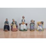 Five Royal Doulton ceramic figurines, Comprising, The Cup of Tea H.N. 2322, Prized Possessions H.