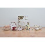 A collection of assorted ceramics, to include, a Limoges tea cup and saucer, gilt decoration on a