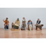 Five Royal Doulton ceramic figurines, comprising, the limited edition Newsvendor H.N. 2891 and no.