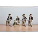 Four Naval themed Royal Doulton ceramic figurines, comprising three figurines of The Captain H.N.