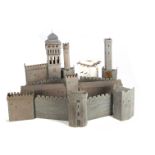 A large painted plywood model of Cardiff Castle, as rebuilt by William Burges for the Marquess of