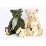 A Steiff Harrods Centenary limited edition green musical Bear, 678 of 2000; three limited editions -