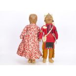 Two rare special order large size Oklahoma Native American Indian dolls, a Ponca Medicine Man with