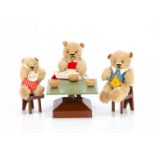 A rare Chad Valley set of The Three Bears, all with light brown mohair, clear and black glass eyes