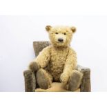 A large unmarked artist teddy bear, of golden colour -- 24in. (60cm.) high (no tags)