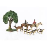 A Forest Toy of Brockenhurst hunting scene, hand painted carved wood, comprising man in riding