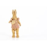 A Hertwig all-bisque jointed girl rabbit doll, painted light brown, pin-jointed at shoulders and