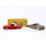 CIJ Ref No.3/5 Panhard Dyna Junior, two examples, red body, beige detachable hood, grey plastic