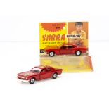 Gamda Koor Sabra Super Car Ford Mustangs, 8106 Ford Mustang, red body and interior, spun hubs, in