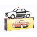 A CIJ Ref No.5/67 Renault Dauphine Police Car, tinplate friction drive car, black/white body, '