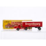 A J.R.D Ref No.120 Berliet TLR "Kronenbourg" Articulated Truck, red cab, red trailer with white