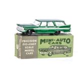 A Milton Mini Auto Cars No.304 Plymouth Sports Suburban, metallic green body, silver trim, black