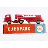 A CIJ Europarc Ref No.4/70 Saviem JL20 Tanker "Mobil", red cab and tanker, 'Mobil' decals, grey