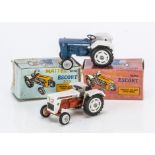 Maxwell Toys For Mattel Mini Tractors, No.1001 Ford 3600, No.1002 Escort 335, in original boxes,