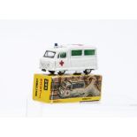 A Nicky Toys 295 Standard '20' Ambulance, white body, red cross to roof and doors, white interior,