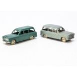 CIJ Ref No.3/46 & 3/46H Peugeot 403 Breaks, two examples, 3/46 turquoise green body, plated spun